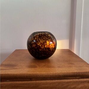 Brown small Glass Decorative Vase